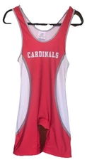 Adult Red Gray Wh Cardinals Wrestling Singlet Dynamic Team Sports Med Lawson
