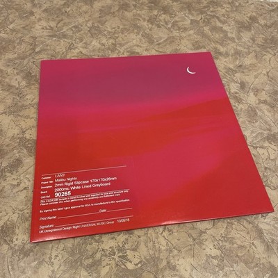LANY Malibu Nights Record Clear Vinyl Poster 2018 Universal Music Group Slipcase