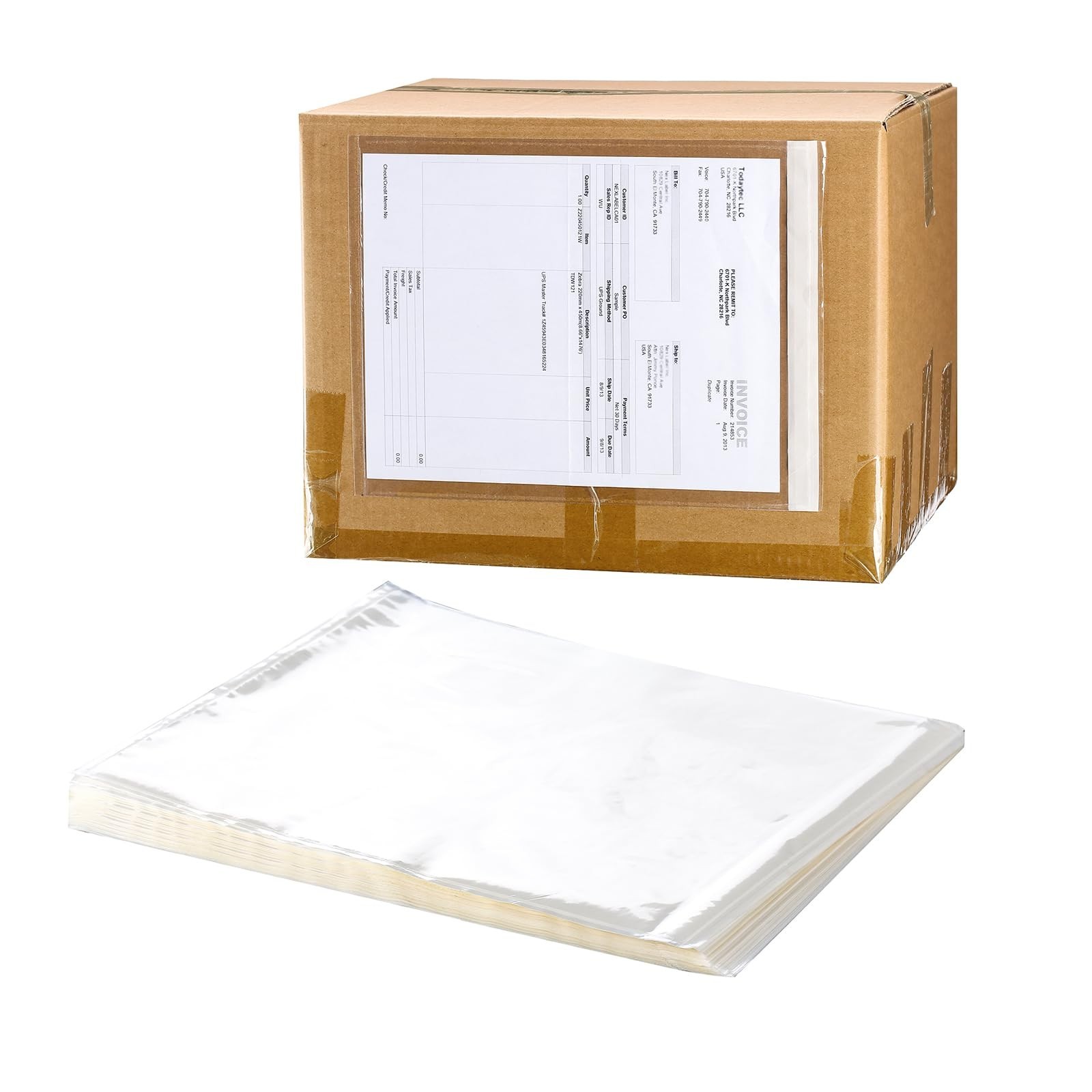 Premium Clear Packing List Envelopes 9.5'' x 12'' - Adhesive Shipping Label Slee