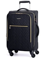  Carry On Luggage 20 Inch,Softside Expandable Suitcase with Spinner Black