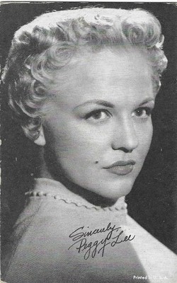 EXHIBIT CO. ARCADE VOCALISTS CARD 1950's PEGGY LEE!! RARE, POPULAR CARD!!