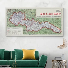 1938 Map of Second Czechoslovak Republic – Pre-WWII Political & Ethnic Regions