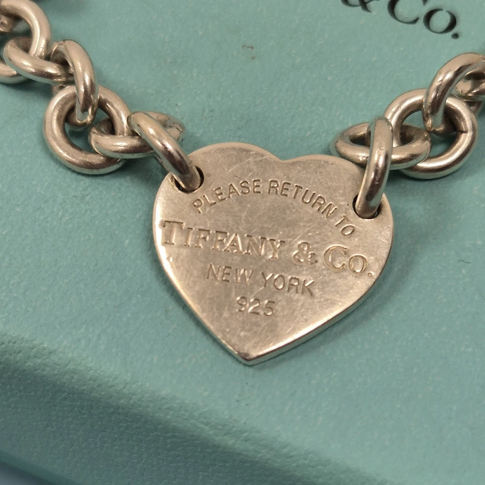 Tiffany & Co Return To Heart Silver Chunky Chain Statement Bracelet Size 7" - Image 2 of 4