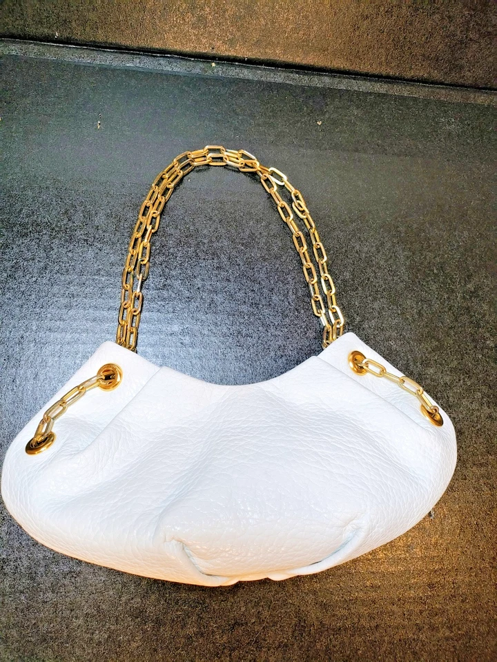 MAXX NEW YORK Cartera Cuero Blanco Hombro Mini-Hobo Bolso de Mano Forro de Algodón Foto 2 de 4