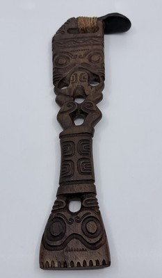 VTG Hand Carved Wooden Marquesan Stone Adze Kee Toki French Polynesian Māori