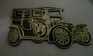 Renualt 1906 Black & Gold Car by Invicta Plastics 1968