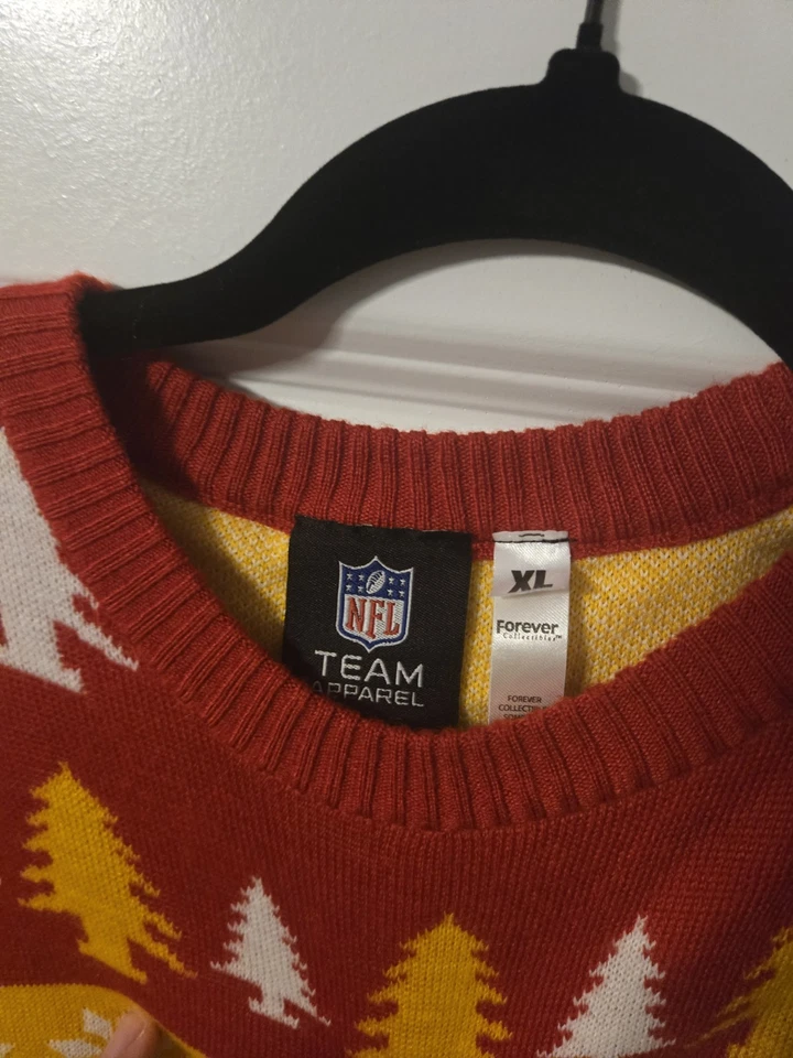 Suéter de Natal feio Kansas City Chiefs futebol americano NFL XL (encaixa como grande) - Imagem 3 de 4