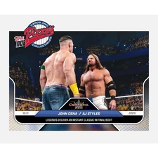 John Cena / AJ Styles Final Bout 2025 WWE Topps NOW Card 107 In Hand
