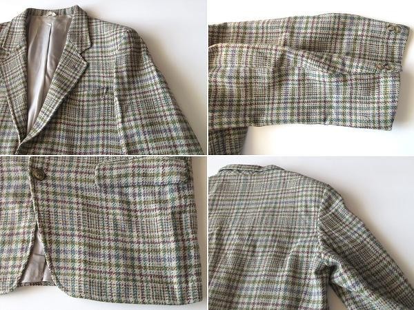 Giacca sartoriale vintage anni 70 Yves Saint Laurent abbigliamento sportivo check lana tweed 2B 52