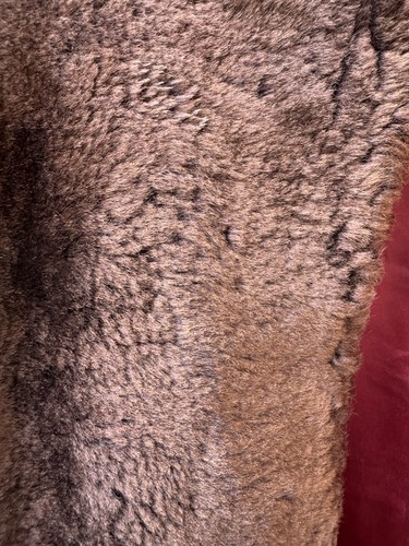 Unbranded UK 14 Vintage 1960’s Faux Brown Fur Coat Collared Lined Front Pockets - Picture 3 of 18