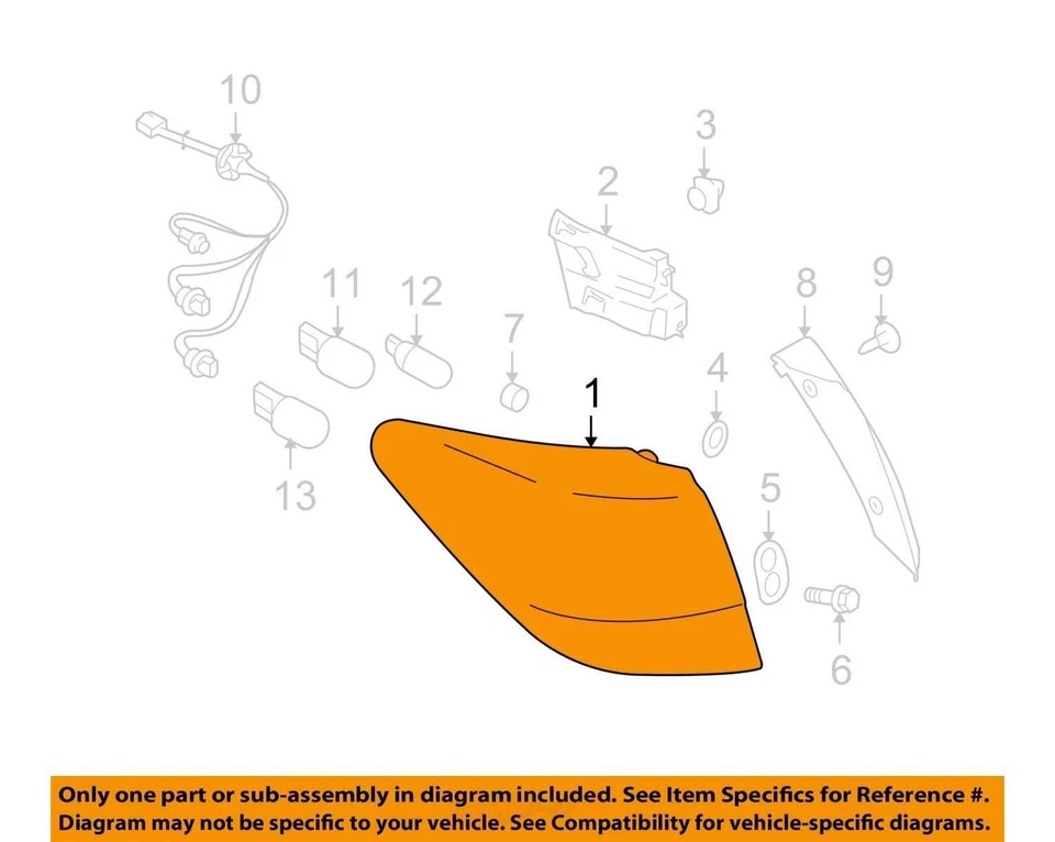 2010-2013 Subaru Legacy Passenger Right Side Tail Light Taillight Oem VBFSO - Image 3 of 4