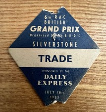 1953 British Grand Prix Ticket Pass - Fangio Ascari Farina Podium 3 World Champs