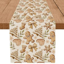 Gingerbread Man Table Runner Country Christmas 13'' x 72'', X 72''