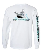Salt Addiction Saltwater Fishing Long Sleeve T Shirt Cotton ocean trolling