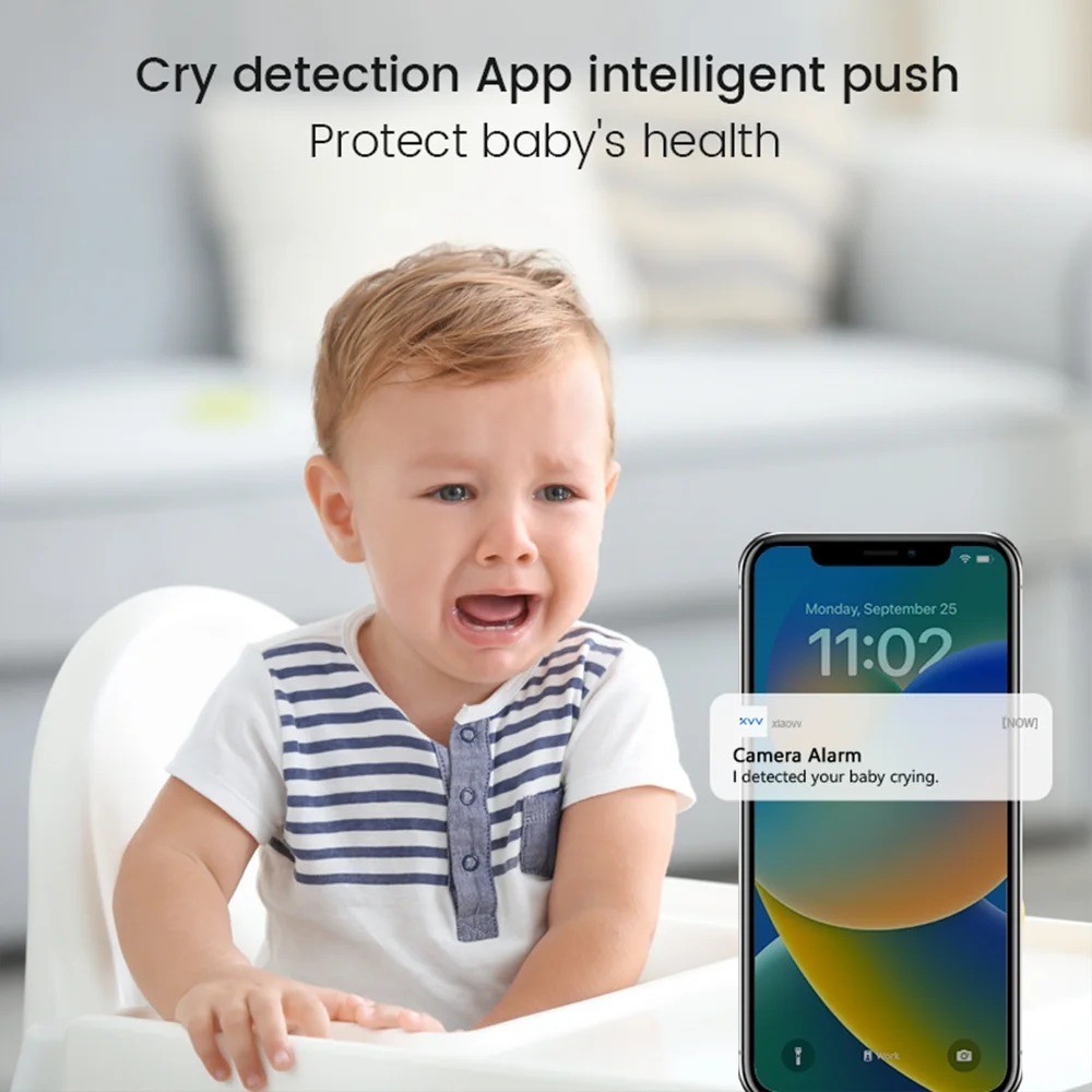 Baby monitor camera, Cry Detection, Two-way Audio 3MP Indoor Smart Camera