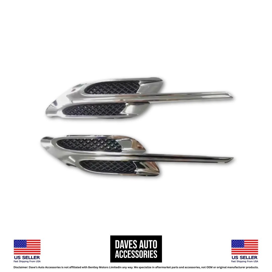 Bentley Continental GT GTC 2016-18 Chrome Fender Vent Grille Set L+R