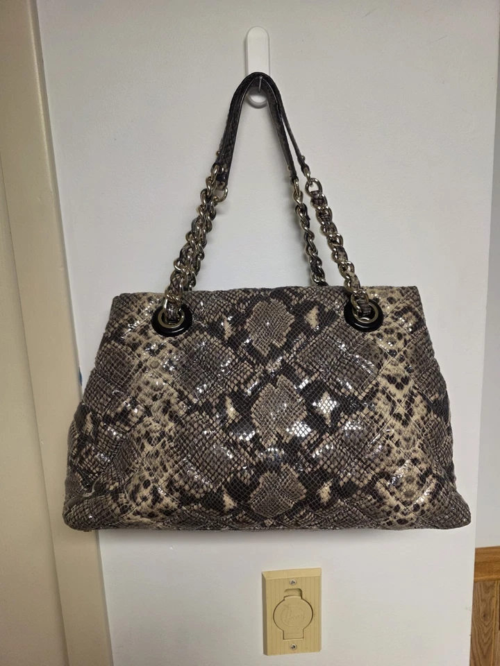 Kate Spade New York - Bolso de Mano Mujer Piel de Serpiente, Cuero Acolchado Marrón/Beige Foto 2 de 3