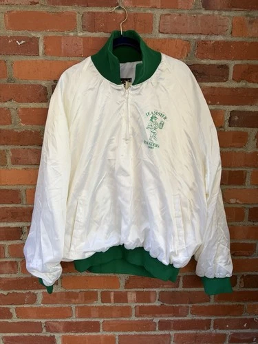 Vintage 90s Satin Bomber Jacket Teamsters Union Parade Beer Retro Street XXL - product listing photo