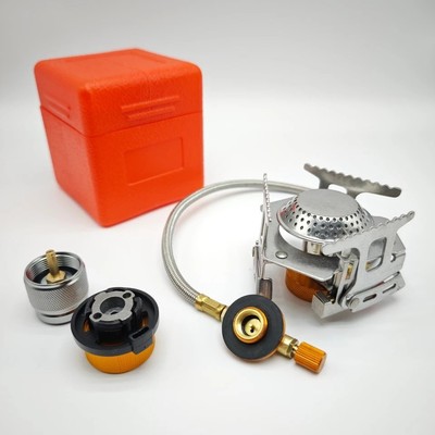 Portable Outdoor Picnic Gas Burner Foldable Camping Mini Steel Stove with Case