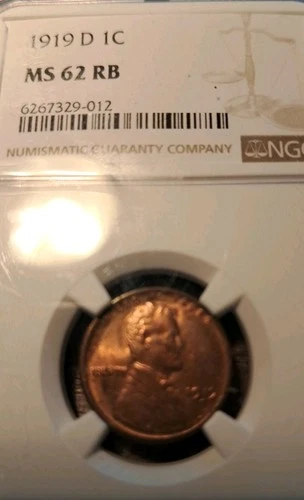1919 D Lincoln Wheat NGC MS62 R/B
