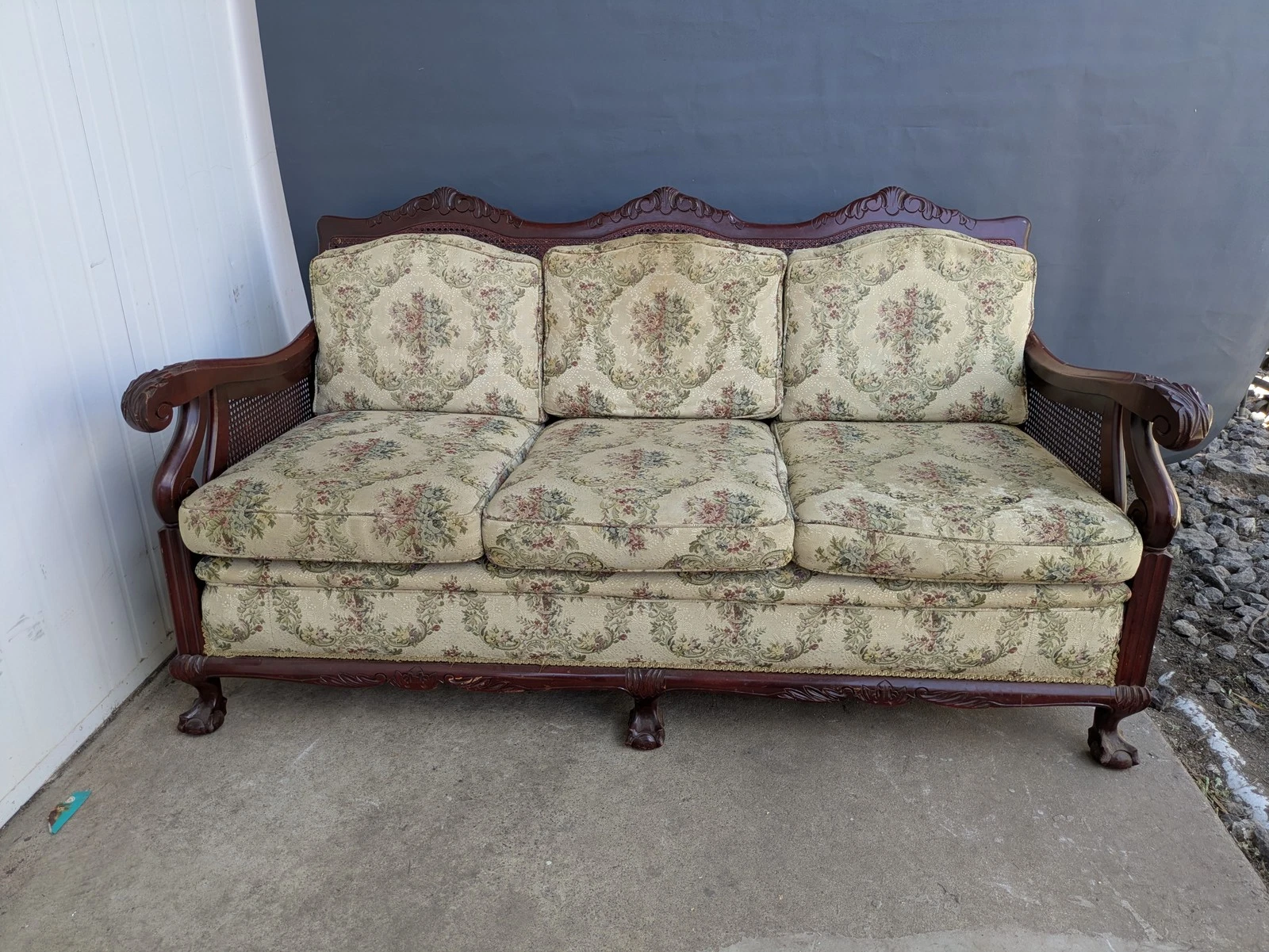 Vintage Timber Lounge Suite – Sofa & Two Armchairs (Set)