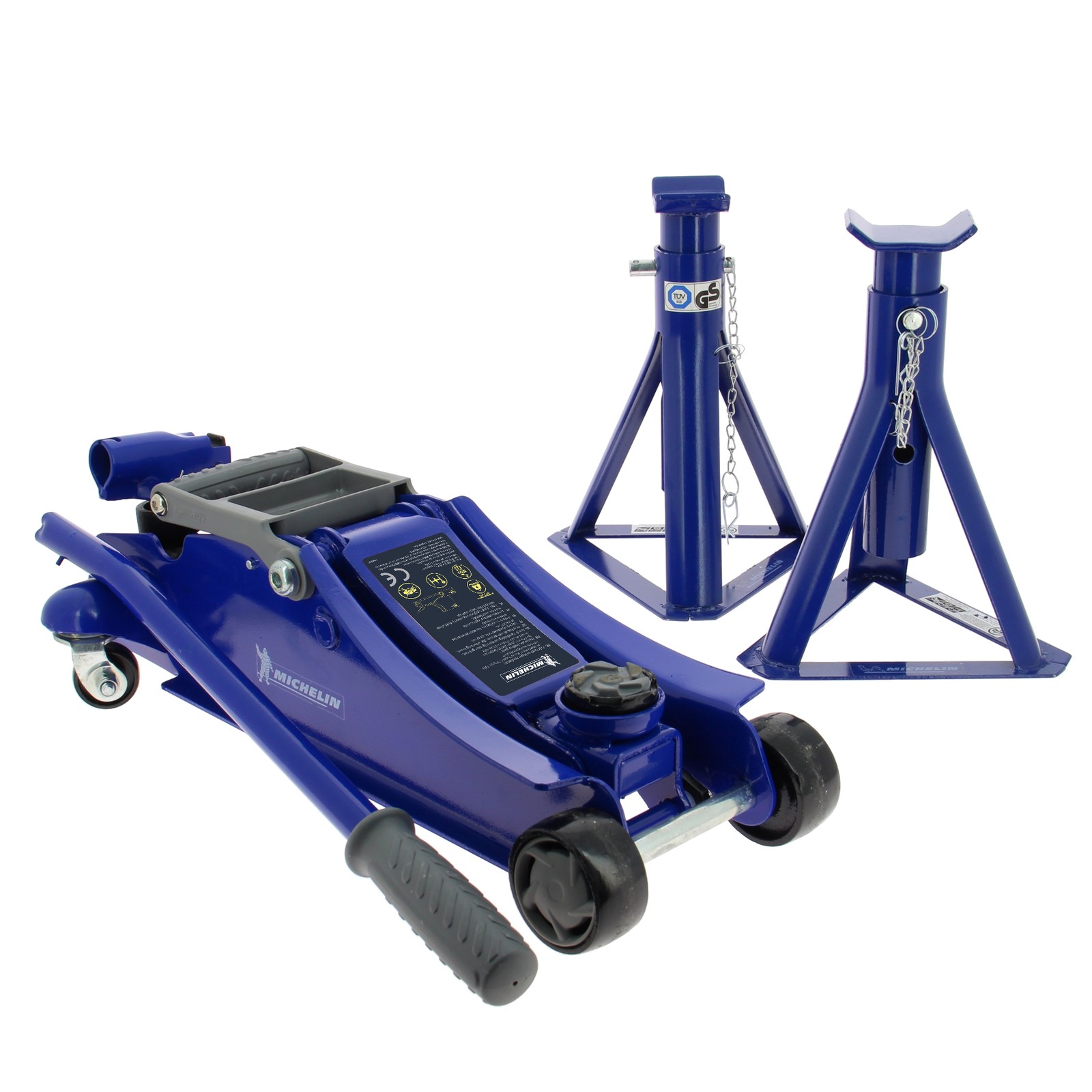 Kit levage cric et chandelles Michelin pour changer vos pneus facilement au garage