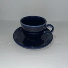 Fiestaware fiesta COBALT Blue teacup tea cup & saucer *RETIRED* color!
