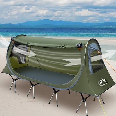 Pop-Up Tunnel Tent   Easy Setup Waterproof Shelter, Fits Most Camping Cots