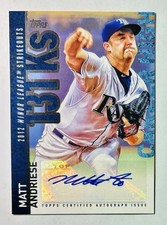 2015 Topps Matt Andriese Autograph Auto Tampa Bay Ray CHA-MAN Career High MLB RC
