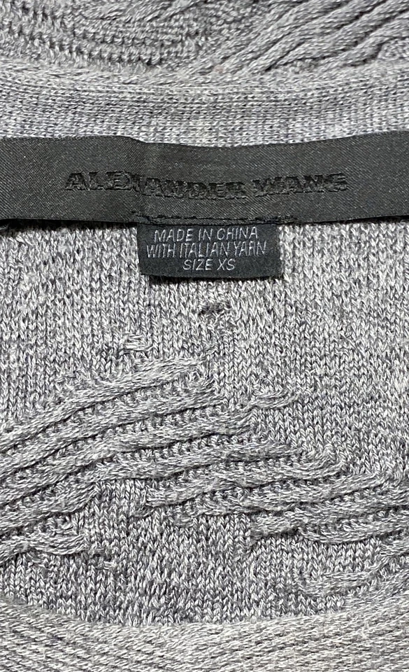 Suéter Alexander Wang Para Mujer Gris Hilo Italiano Cuello Redondo XS Usado Foto 3 de 4