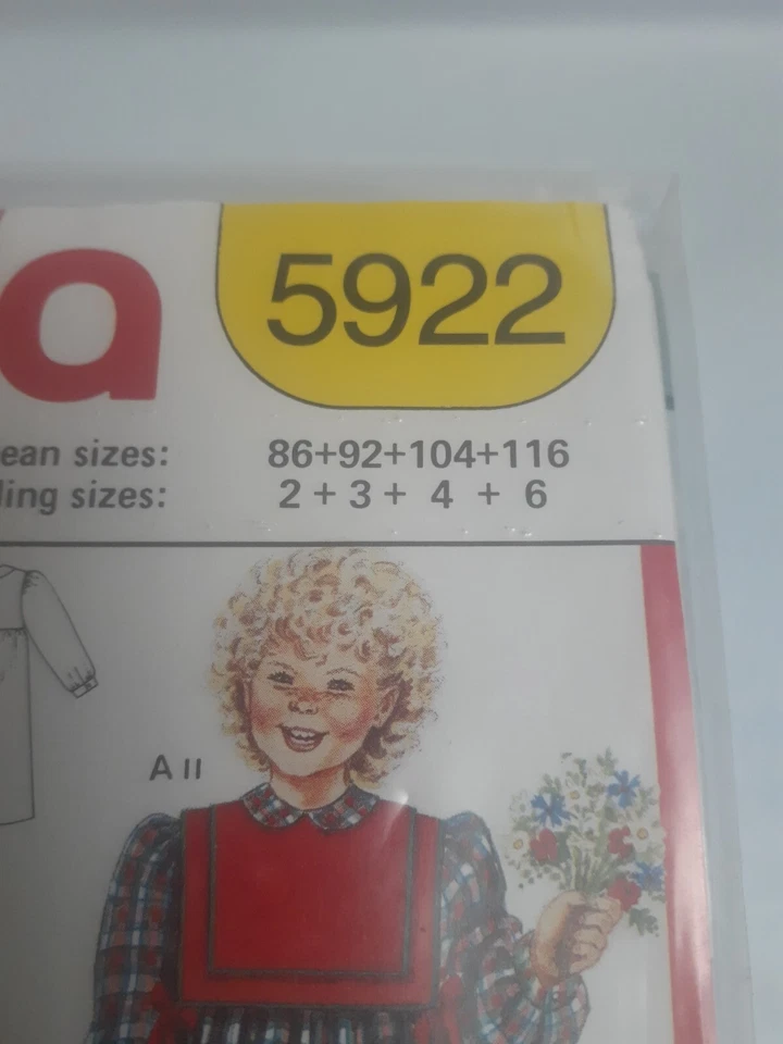 Dress Modest Country 2 3 4 6 Girls Burda 5922 Sewing Pattern UC FF Holiday Party - Image 2 of 3