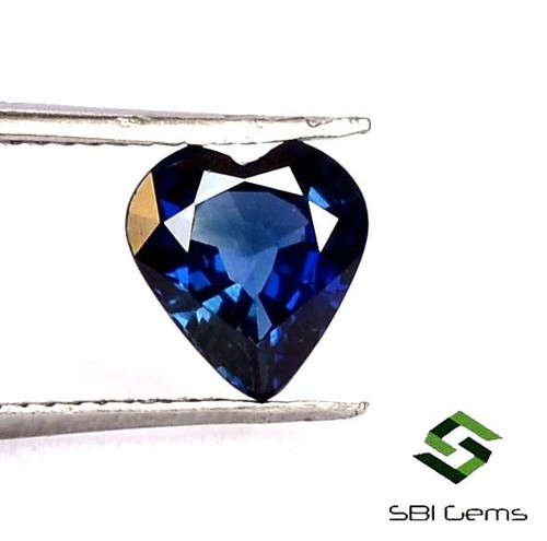 Zaffiro blu naturale certificato a forma di cuore taglio 6x6 mm 0,84 CTS pietra preziosa sfusa - Foto 1 di 6