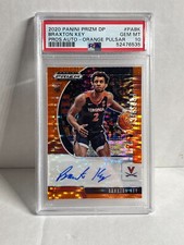 2020-21 Panini Prizm  BRAXTON KEY RC Rookie ORANGE PULSAR AUTO /49 PSA 10 POP 1