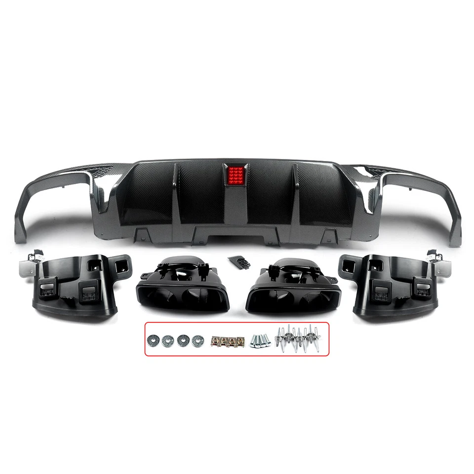 Rear Bumper Diffuser w/ Exhaust Tailpipe For Mercedes-Benz GLE W166 2015-2019 - Imagem 2 de 4