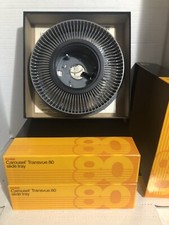 VTG Kodak Carousel Transvue 80 Slide Tray Box And Paperwork Pre Owned Lot Of 3