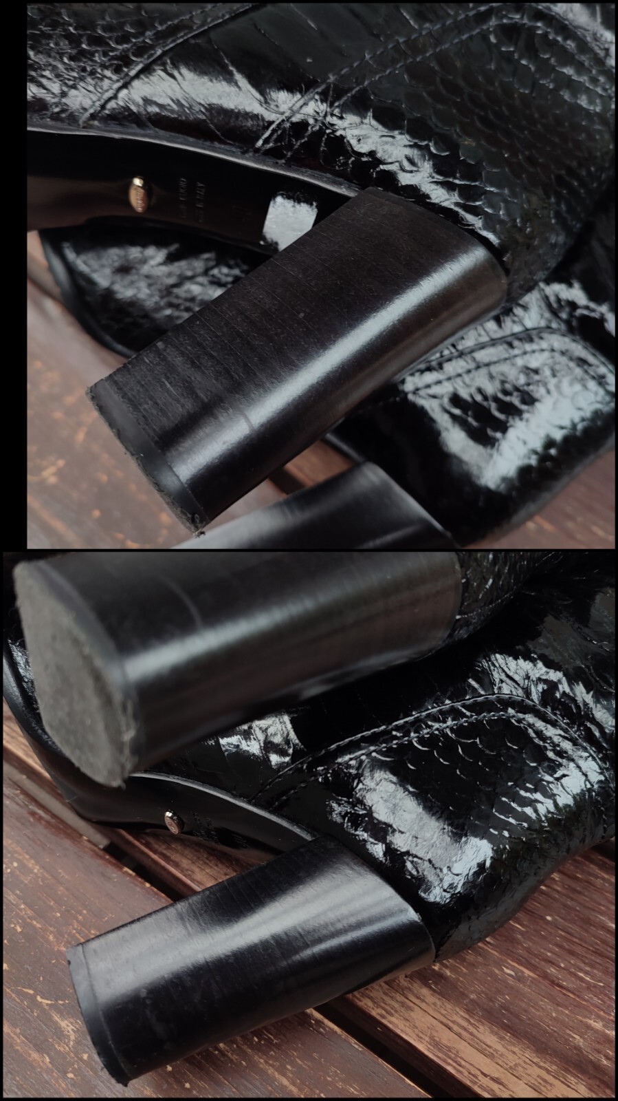 3500$ Sergio Rossi Black Knee High Python Patent … - image 21