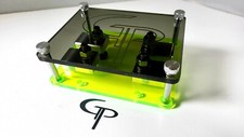 GP Car Audio Dual spot ANL Fuse Block Holder Lug Style Neon Green w/ Black Top