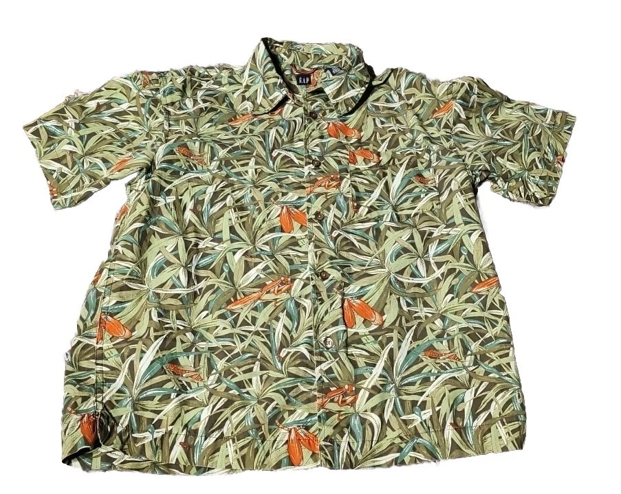 Gap Boys Tropical Grasshopper Short Sleeve Shirt Size Large 10 Button Up
Opens in a new window or ta