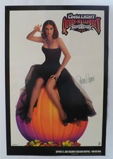Vtg 90s Coors Light Salma Hayek Queen of Halloween Poster Pumpkin