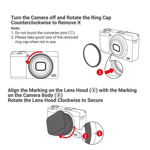 For Ricoh GR IIIx HDF Camera Pouch / Lens Ring / Lens Hood /LCD Screen Protector - Picture 25 of 38