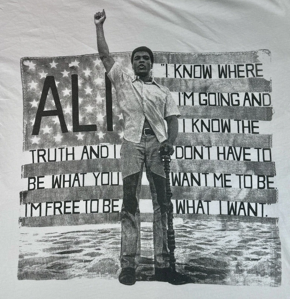 RO Мухаммед Али совершенно новый с белый графический новый футболка размер XXL лучший - Изображение 2 из 4