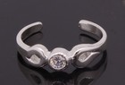 With Cubic Zirconia Stone Silver Toe Ring Adjustable