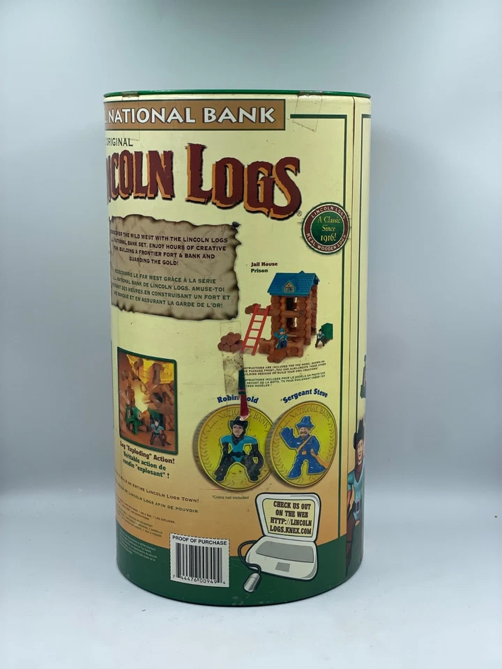 Lincoln Logs LL National Bank Canister Hasbro K’Nex 2002 Building Set Cowboys - Image 3 of 4