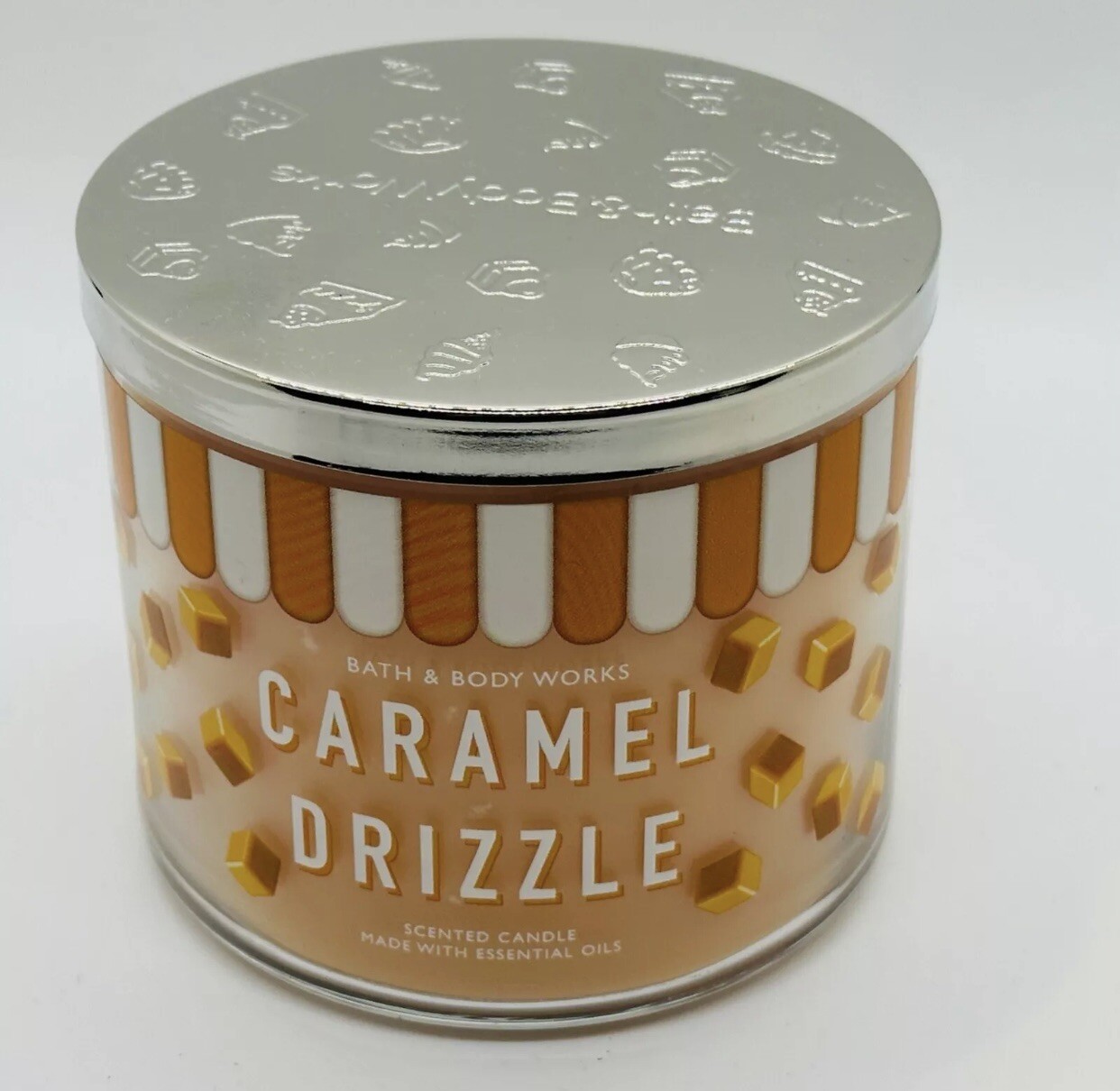 Bath & Body Works Caramel Drizzle 3 Wick Candle 14.5 Oz New Falak