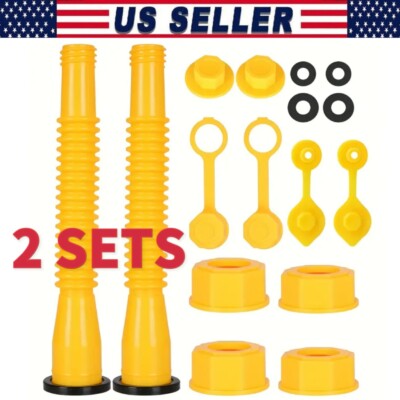 2  Replacement Gas Can Spout Nozzle Vent Kit for Plastic Gas Cans Old Style Cap