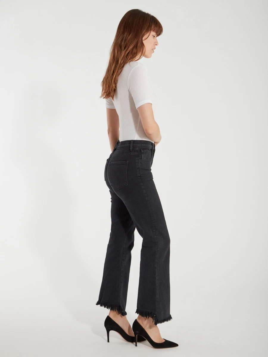 J BRAND Julia High-Rise Frayed Hem Crop Flare Jeans Undercover ( 28 )