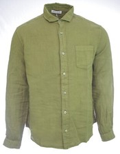 Harris Wilson Chemise lin manches longues homme poche kaki Daniel regular fit