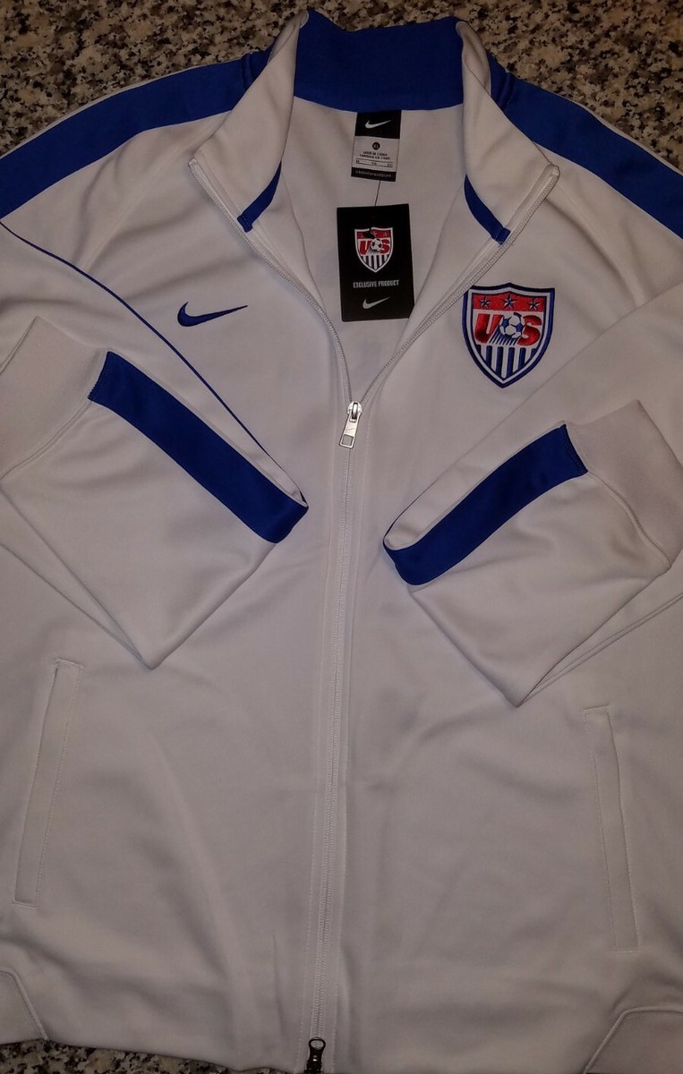 Nike Team USA USMNT National Team Soccer White Blue Track Jacket