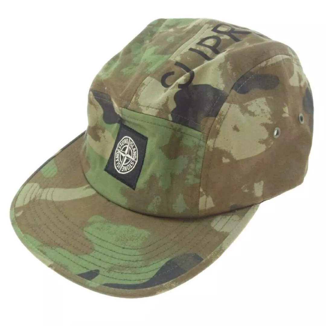 RARE Casquette de camp camouflage Supreme X STONE ISLAND   Casquette homme extérieur taille GRATUITE