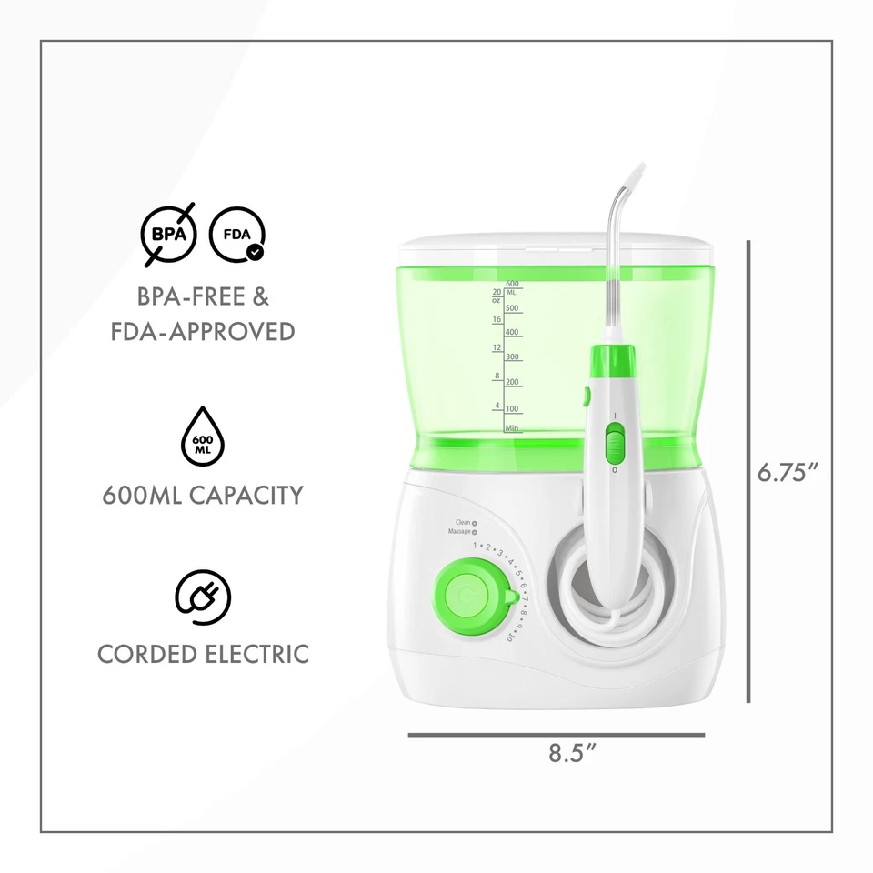 Children Countertop Oral Irrigator/Portable Kid Teeth Dental Water Flosser Green - Image 4 of 4